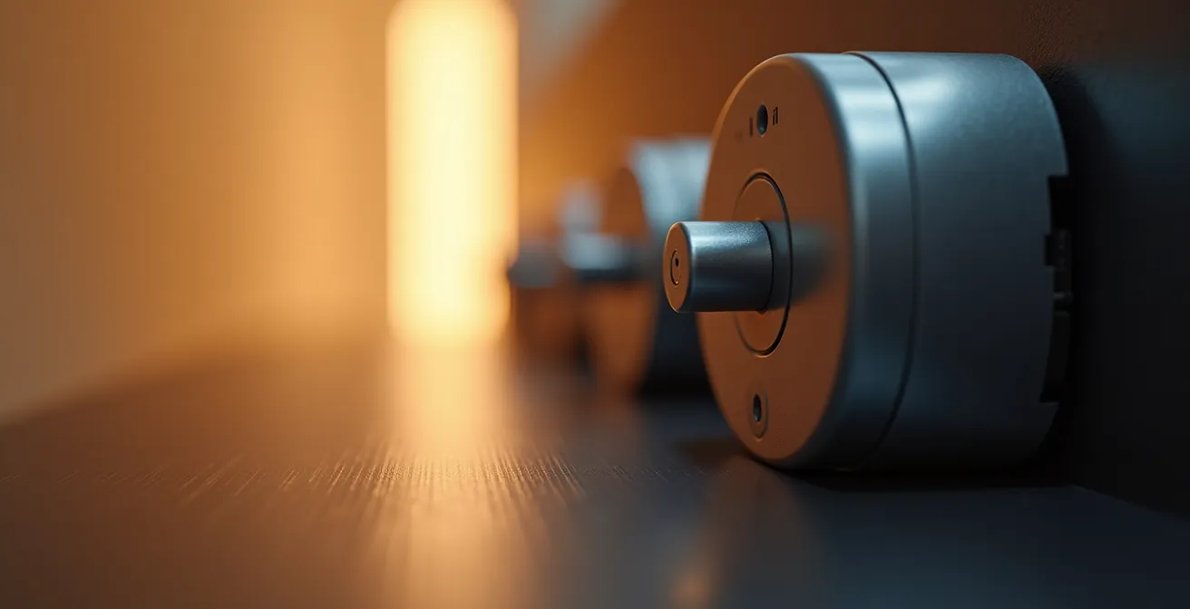 Détail d'un système de sécurité moderne et apaisant